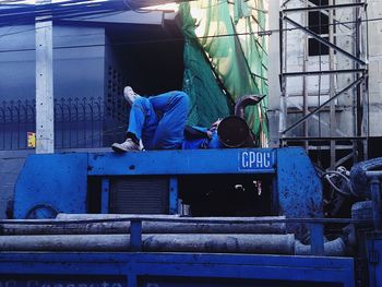 Men working on metal structure