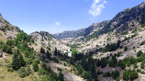 Scenic view of mountains against sky