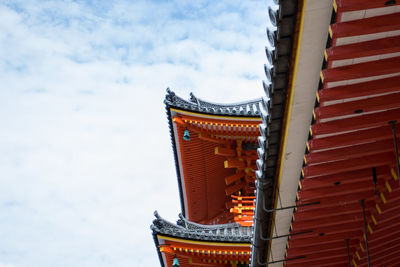 Low angle view of temple against sky