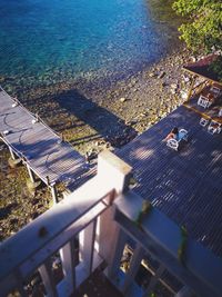 High angle view of beach