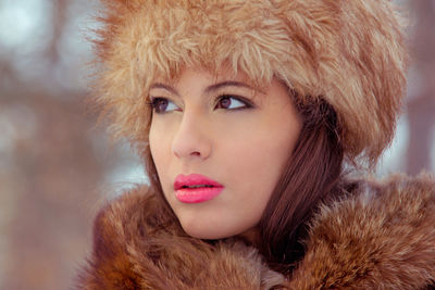 Close-up portrait of young woman