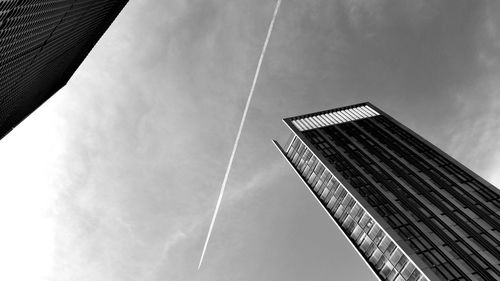 Low angle view of modern building against sky