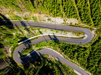 High angle view of road