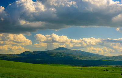 Scenic view of field against sky