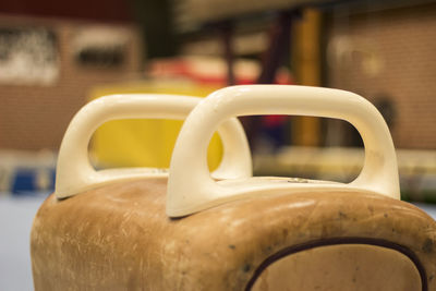 Close-up of coffee cup on table