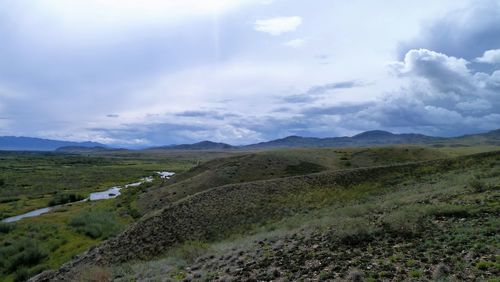 Scenic view of field against sky