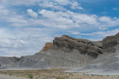 Scenic view of rocky mountains against sky