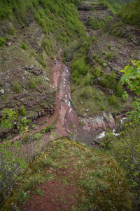 High angle view of land