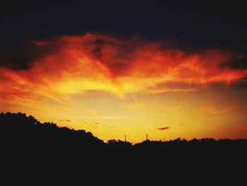 Silhouette of landscape at sunset