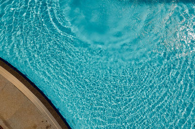 High angle view of rippled water in swimming pool