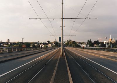 Railroad tracks against sky