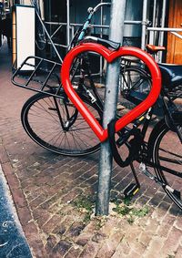 Bicycle parked in city