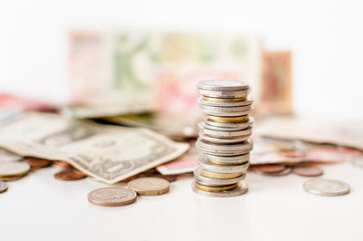 Close-up of coins