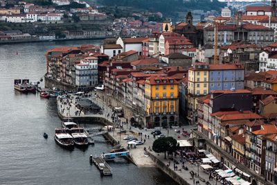 High angle shot of townscape