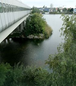 Bridge over river against sky