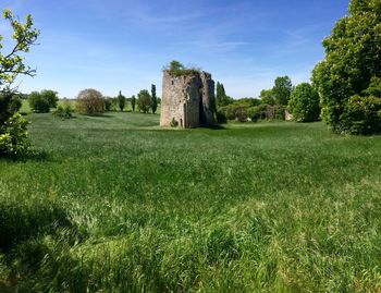 Scenic view of land against sky