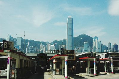 View of buildings in city against sky