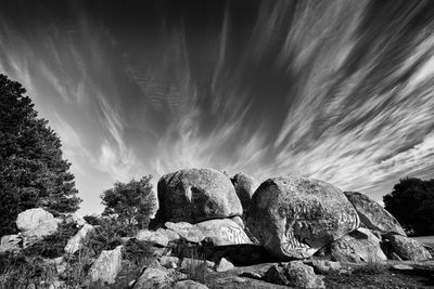 Panoramic view of rocks against sky