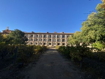 Building against clear blue sky