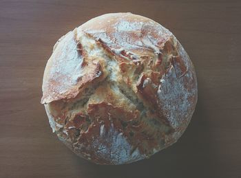 Directly above shot of bread on table