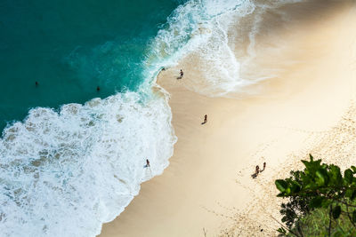 High angle view of beach