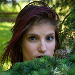 Close-up portrait of young woman