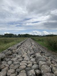 Surface level of land against sky