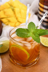 Close-up of drink on table
