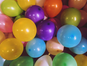 Full frame shot of multi colored balloons