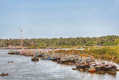 Scenic view of river against clear sky