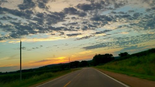 Country road at sunset