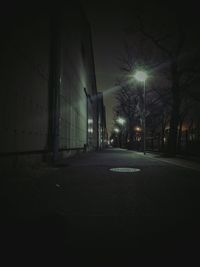 Empty road at night