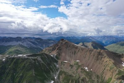 Panoramic view of mountains against sky