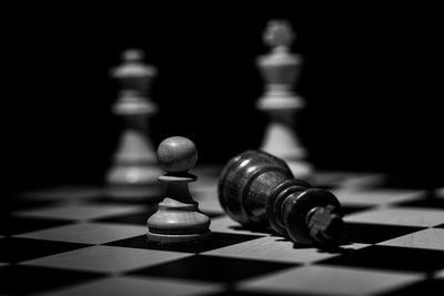 Close-up of chess pieces