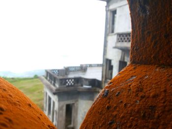 Close-up of built structure against the sky