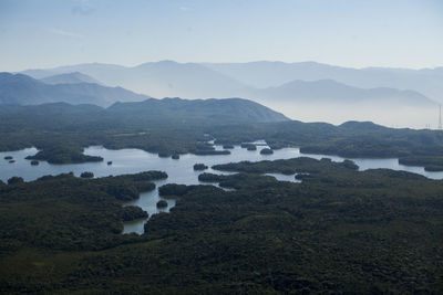 Aerial view of body of water - lake. high quality photo