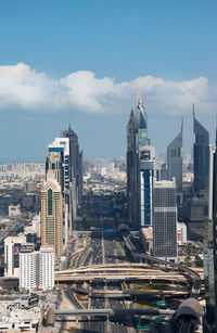 High angle view of cityscape