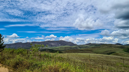 Scenic view of field against sky