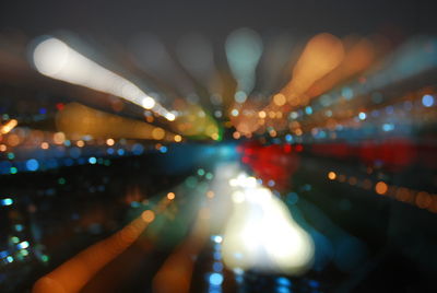 Defocused image of illuminated lights