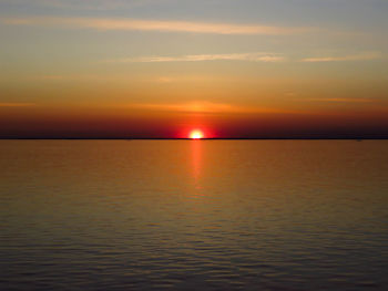 Scenic view of sunset over sea