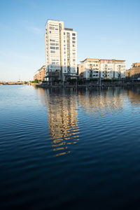 Reflection of buildings in water