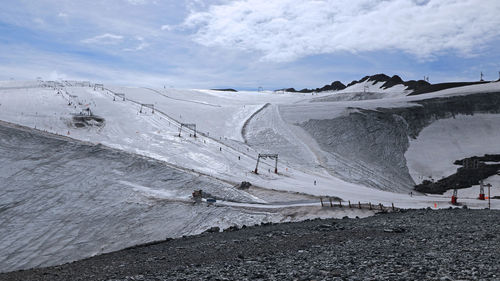 The slopes of the ski resort les deux alpes