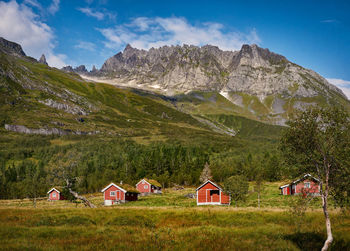 Cabins high up in the standal pass, norway