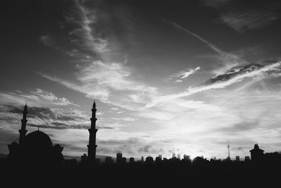 Silhouette landscape at sunset