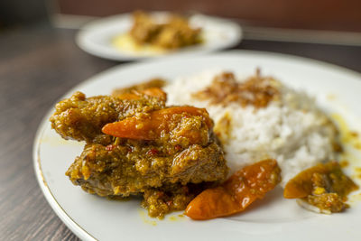 Close-up of food in plate