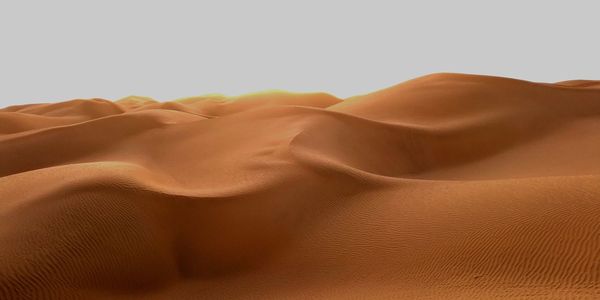 Sand dune in desert against clear sky