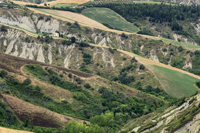 High angle view of land