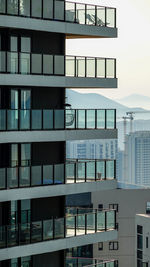 Low angle view of modern buildings in city