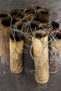 High angle view of shoes on table