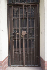 Closed window of building